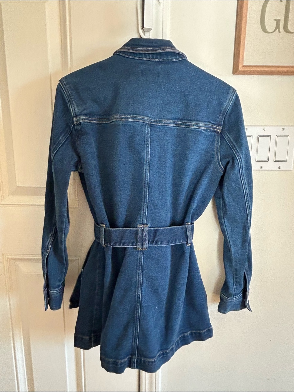 ON 34th Dark Blue Denim Belted Jean Jacket - Picture 3 of 6